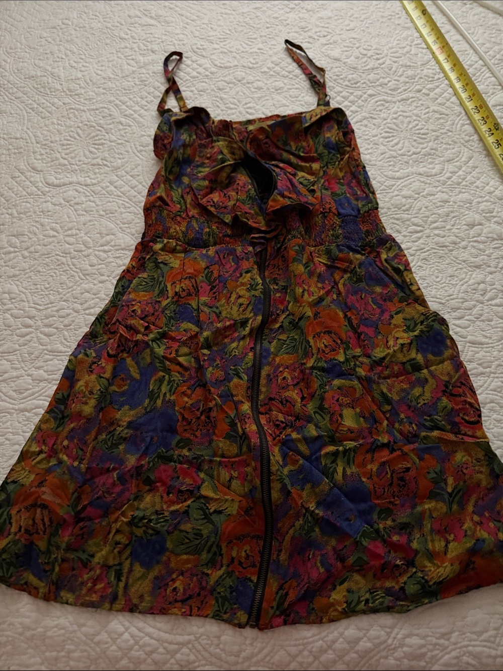 Gianni Bini Multicolor Floral Zip-Front Casual Sundress